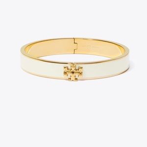 Tory Burch White Kira Enamel Bracelet